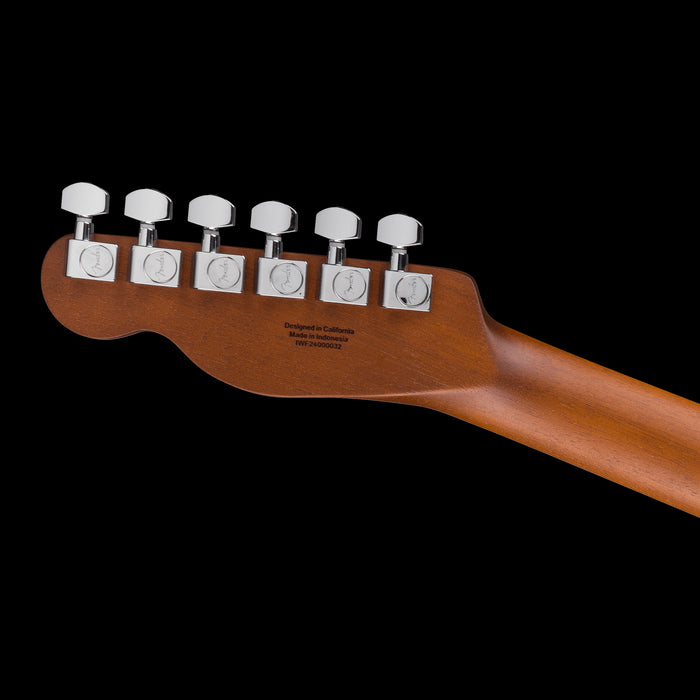 Fender Acoustasonic Standard Telecaster Honey Burst Acoustic Electric Guitar Headstock Back