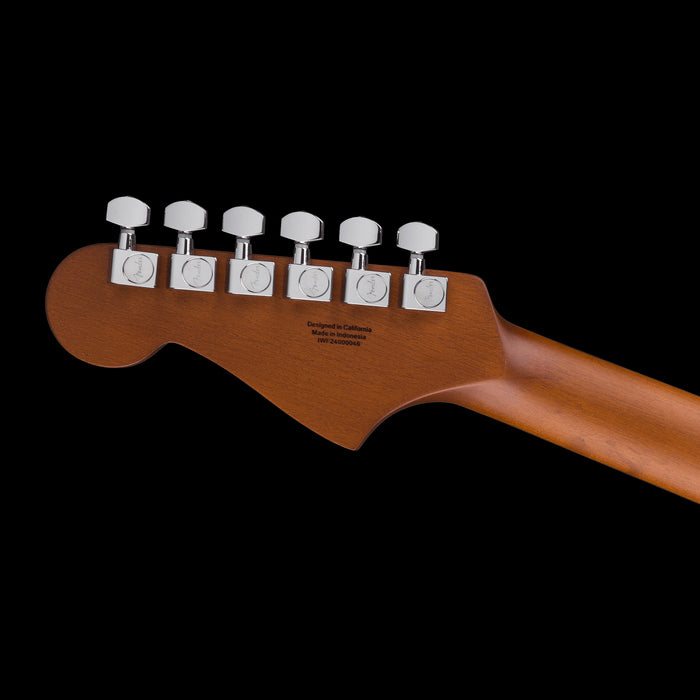 Fender Acoustasonic Standard Jazzmaster Black Acoustic Electric Guitar Headstock Back