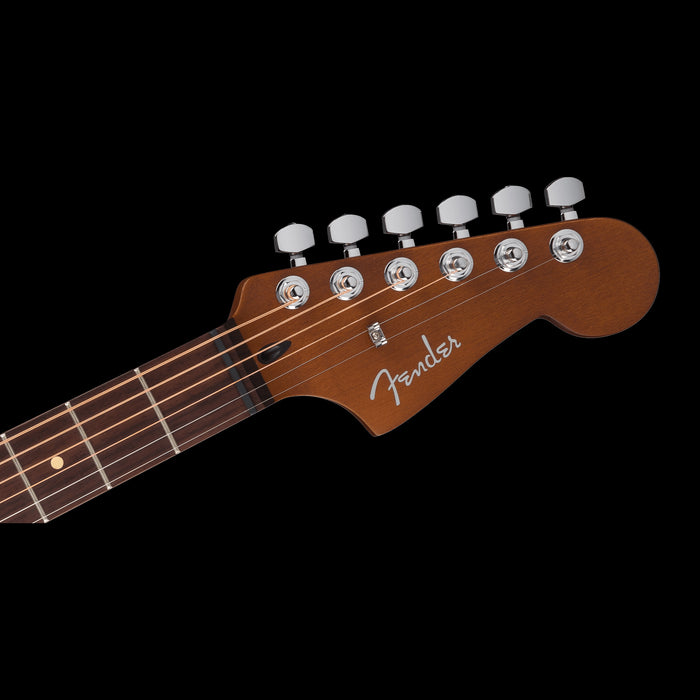 Fender Acoustasonic Standard Jazzmaster Black Acoustic Electric Guitar Headstock