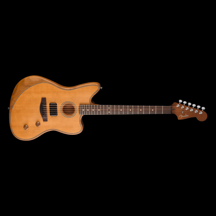 Fender Acoustasonic Standard Jazzmaster Aged Natural Acoustic Electric Guitar Front Angle