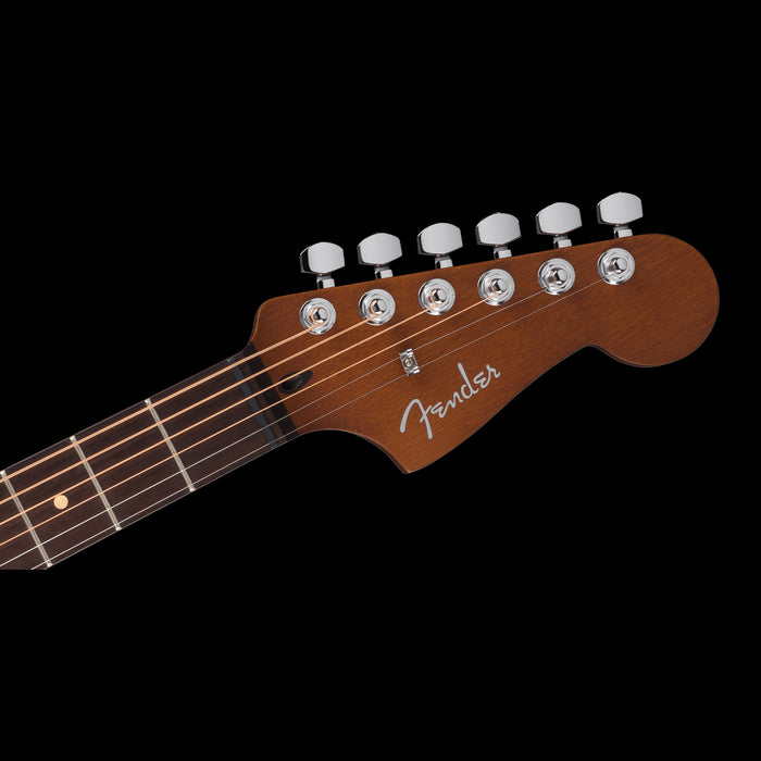 Fender Acoustasonic Standard Jazzmaster Aged Natural Acoustic Electric Guitar Headstock 