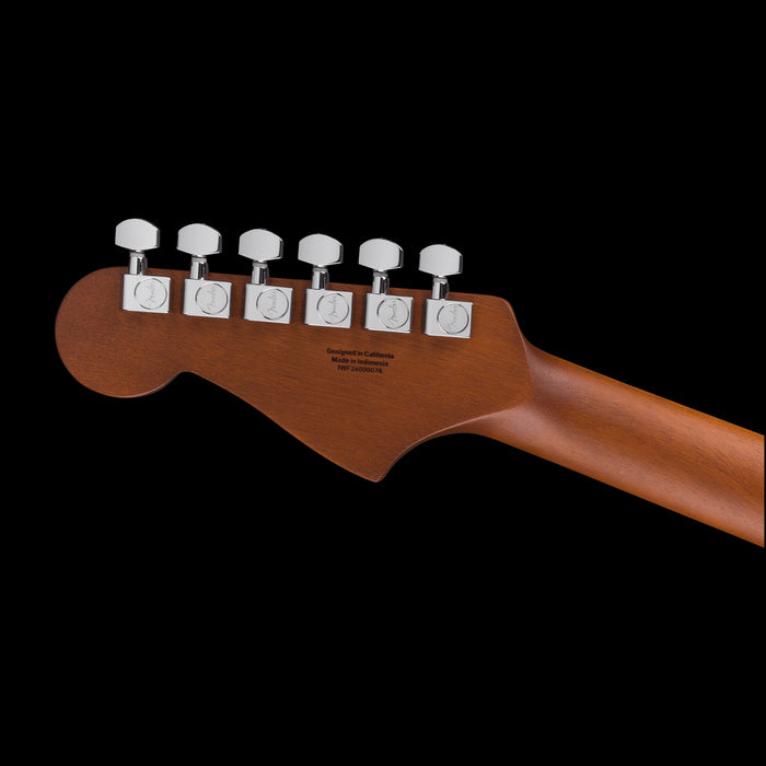 Fender Acoustasonic Standard Jazzmaster Honey Burst Acoustic Electric Guitar Headstock Back