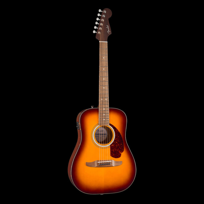 Fender California Deluxe Redondo Jr. E Honey Sunburst Front Angle 