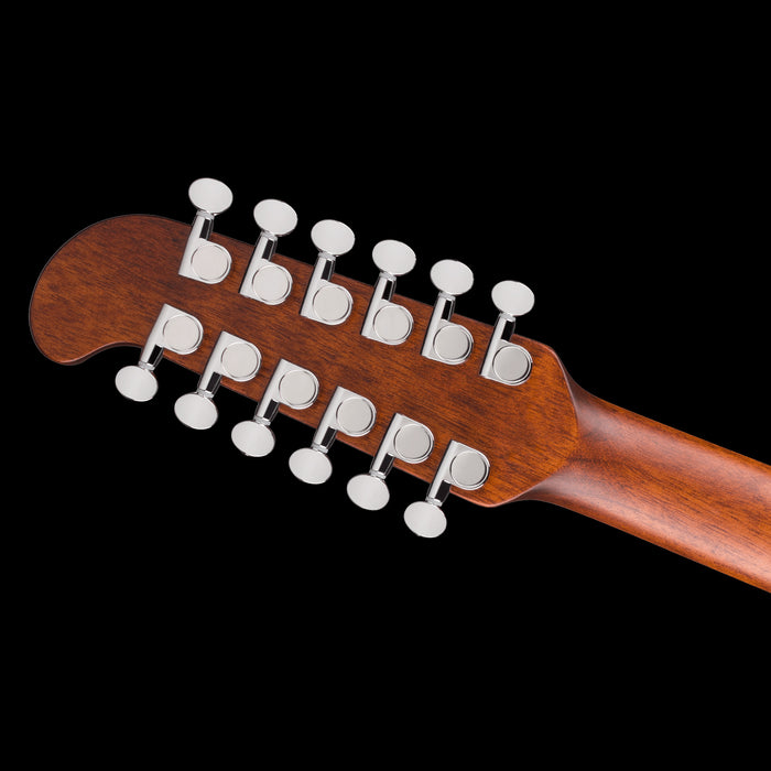 Fender California Deluxe Villager E Honey Sunburst Headstock Back 