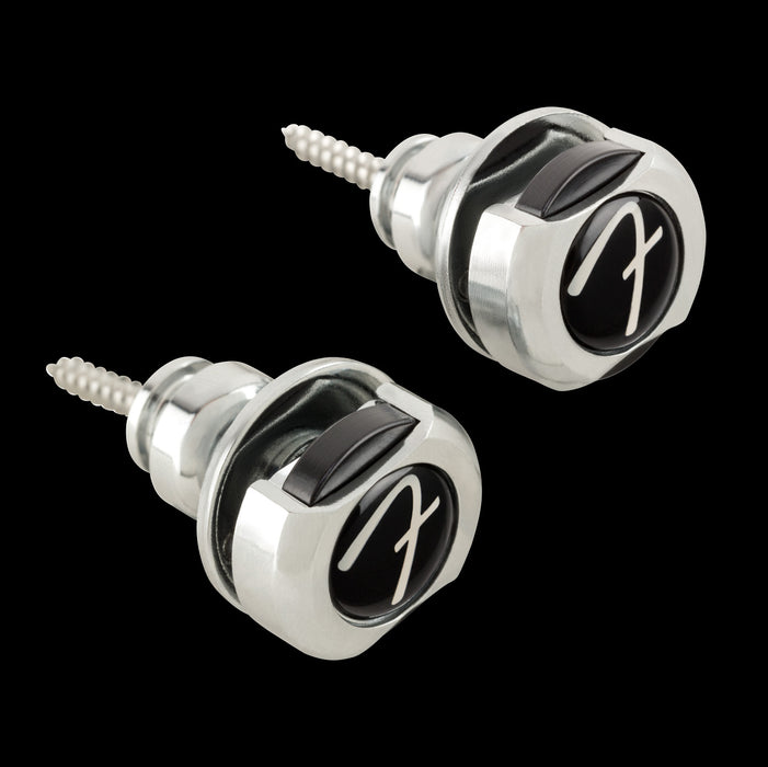 Fender Infinity Strap Locks Chrome Front Angle
