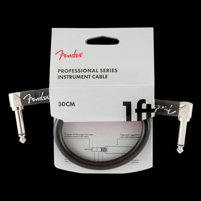 Fender Professional 1ft. Instrument Cable Black - 990820057 Front Package