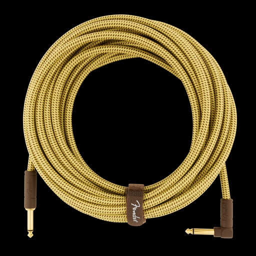 Fender Deluxe 25' Angle Instrument Cable Tweed Full