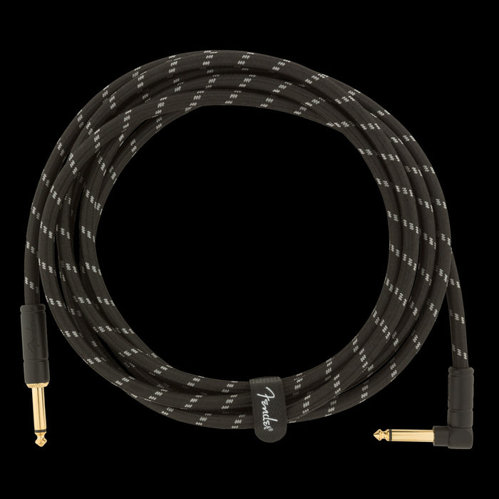 Fender Deluxe 10-ft. Angled Instrument Cable Black Tweed - 990820090