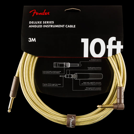 Fender Deluxe 10ft. Angled Instrument Cable Tweed Front Package