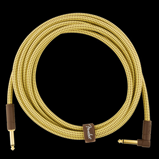 Fender Deluxe 10ft. Angled Instrument Cable Tweed Front