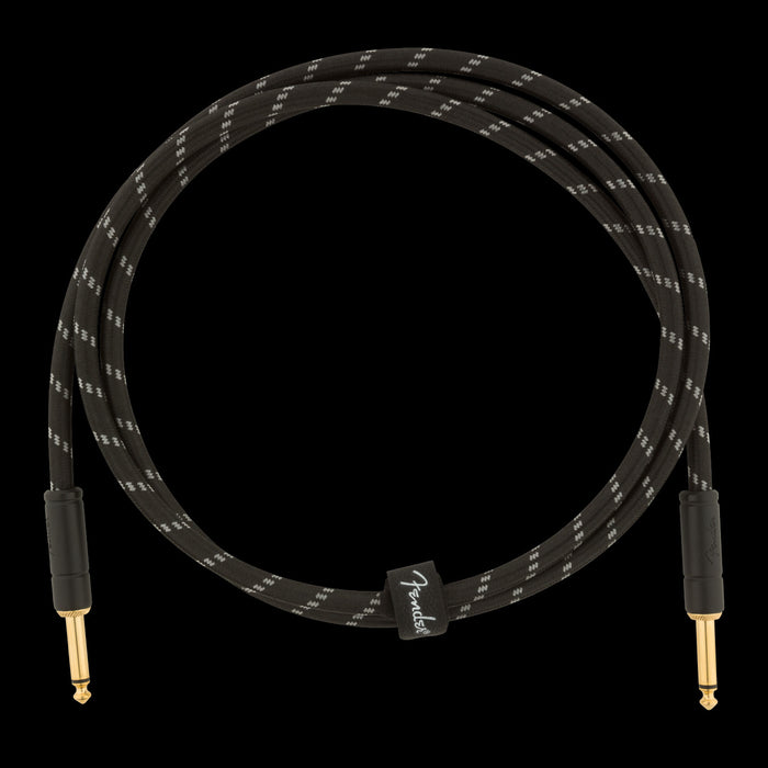 Fender Deluxe 5-ft. Instrument Cable Black Tweed Front