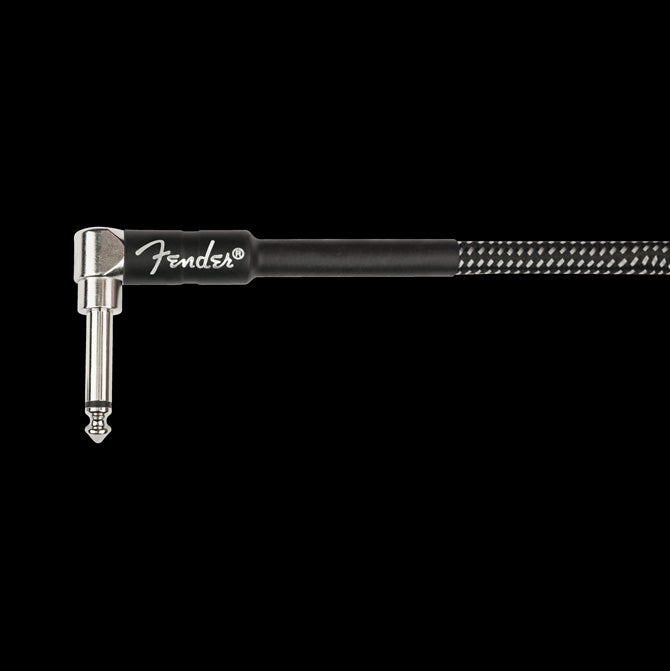 Fender Professional Series Coil Cable 30' Gray Tweed Right Angle