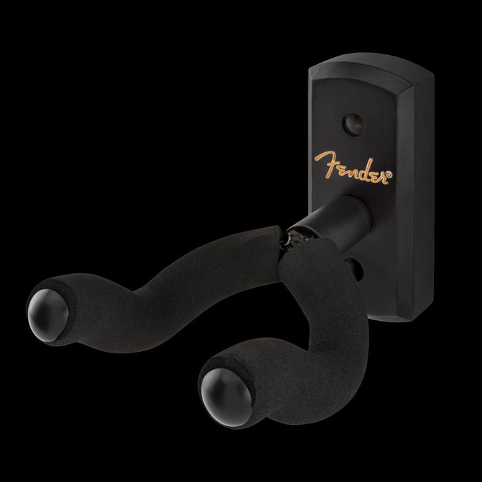 Fender Essentials Guitar Wall Hanger Black Front Angle Left