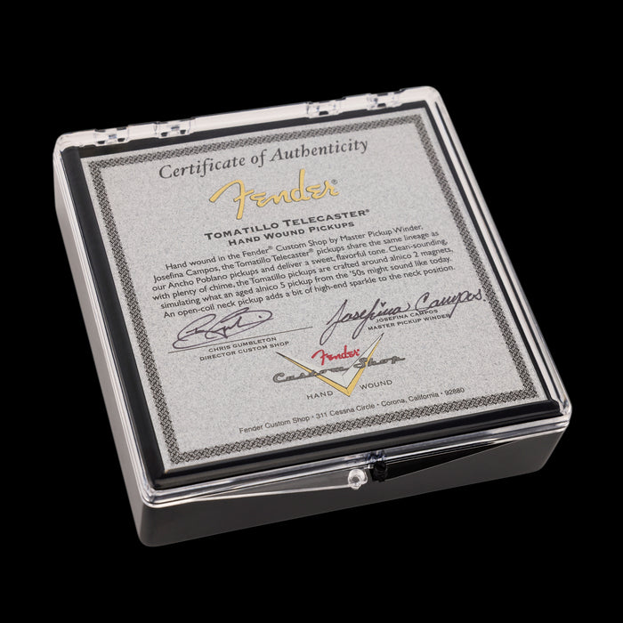 Fender Custom Shop Limited Edition Josefina Hand Wound Tomatillo Telecaster Pickup Set Label