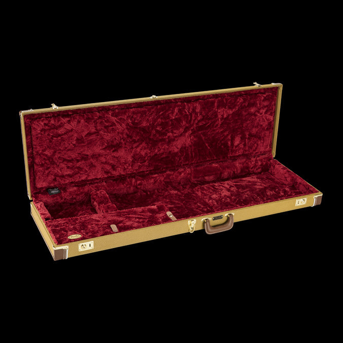 Fender Classic Series Wood Case - Precision Bass/Jazz Bass Tweed Open
