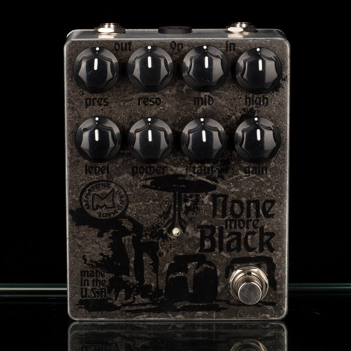 black metal guitar pedal Menatone None More Black Deluxe Overdrive Distortion Guitar Effect Ped — Truetone Music