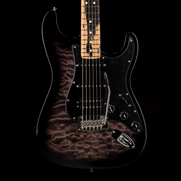 Pre Owned Fender Limited Edition American QMT Stratocaster HSS Pale Moon Trans Black With OHSC