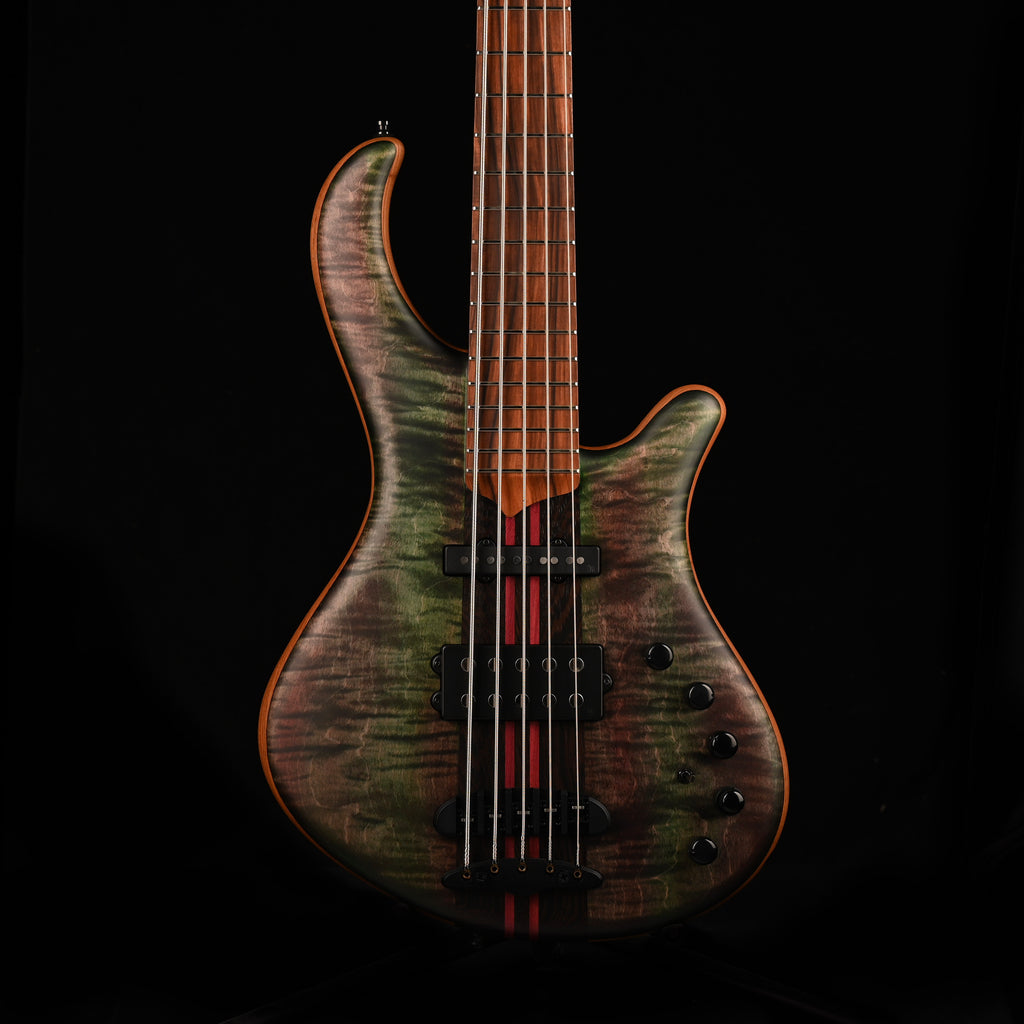 Mayones Patriot Tank 5 String Bass Guitar Flame Top Transparent