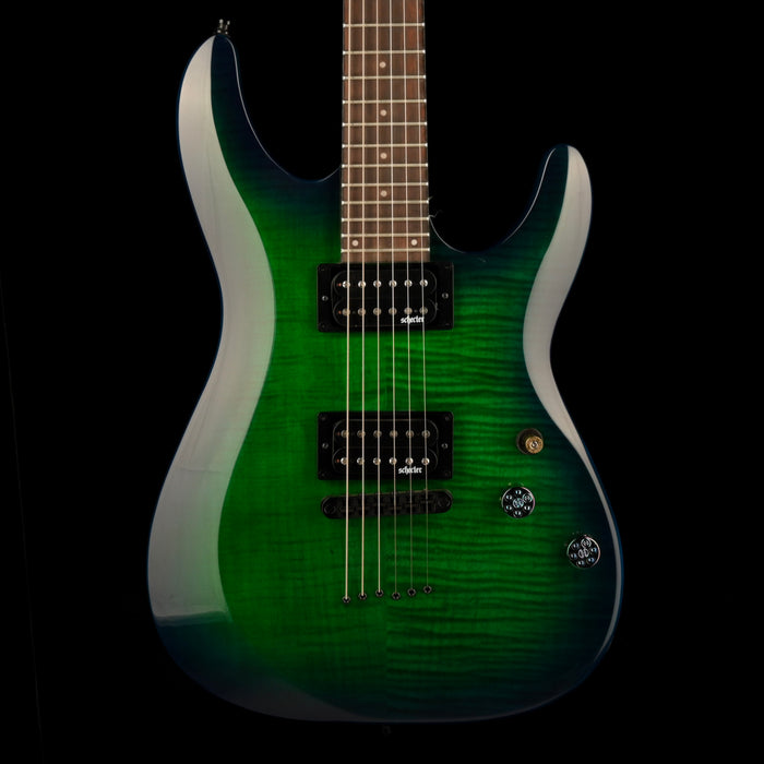 Used Schecter Elite C-6 Aqua Burst Electric Guitar With Gig Bag