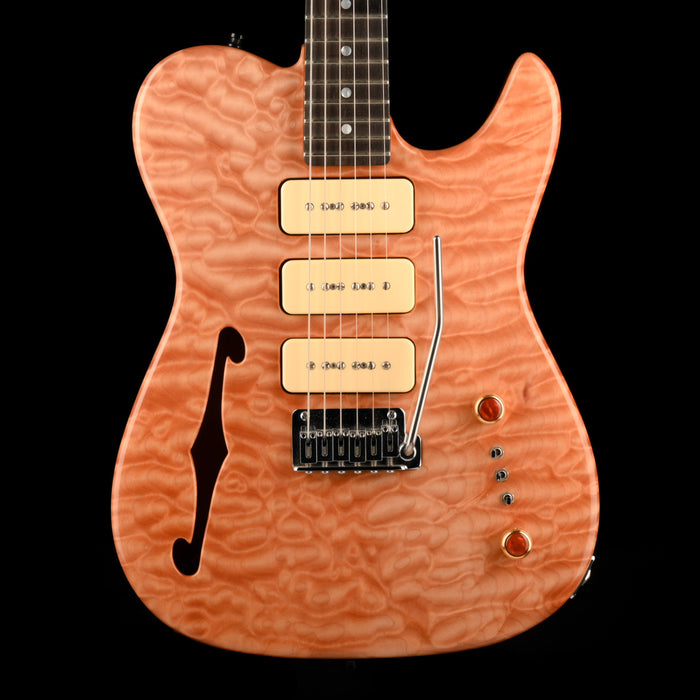 Victor Guitar Company Finster Custom 3P90 Quilted Maple Top T-Style Natural Electric Guitar With HSC