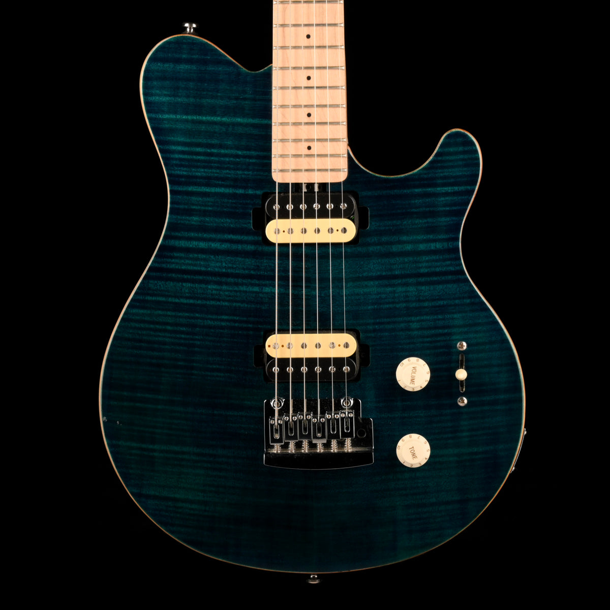 Pre Owned Sterling by Music Man AXIS Flame Maple Top Yucatan Blue