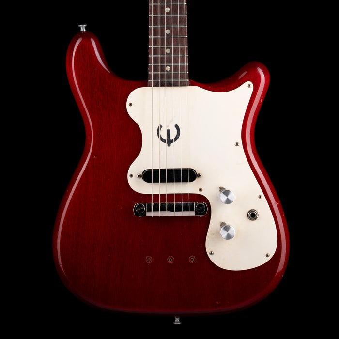 Vintage 1965 Epiphone Olympic Cherry Single Pickup Electric Guitar With Original Case