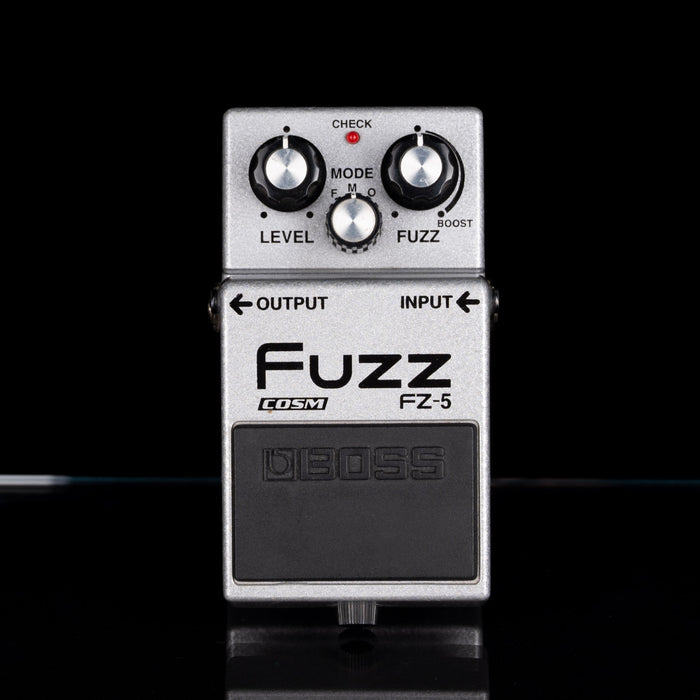 Boss FZ-5 Fuzz guitar effects pedal on a black background