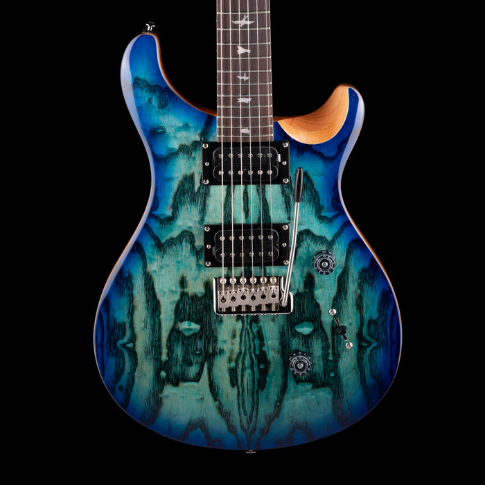 PRS SE Exotic Custom 24 Burled Ash Lake Blue With Gig Bag