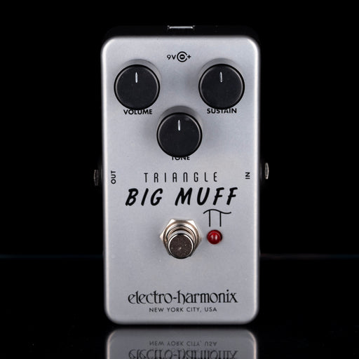 Electro-Harmonix Triangle Big Muff guitar effects pedal on a black background