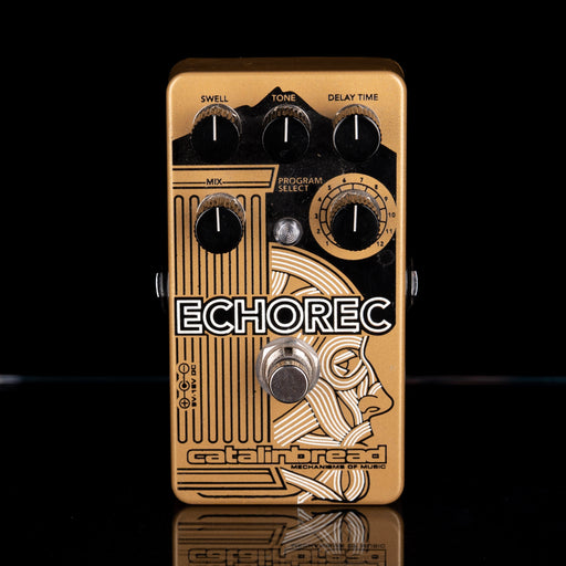 Catalinbread Echorec guitar effects pedal on a black background