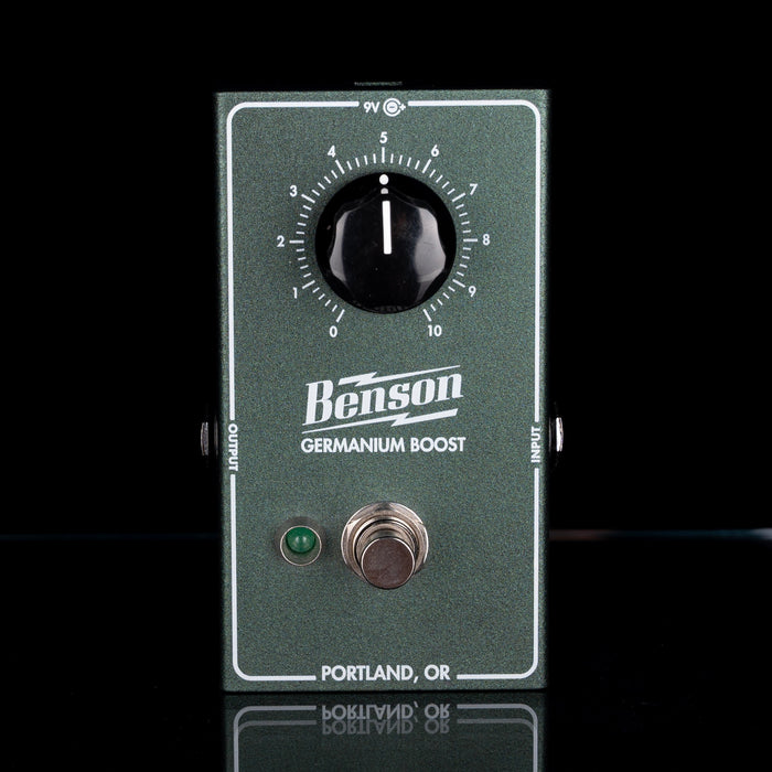 Benson Germanium Boost guitar effects pedal on a black background