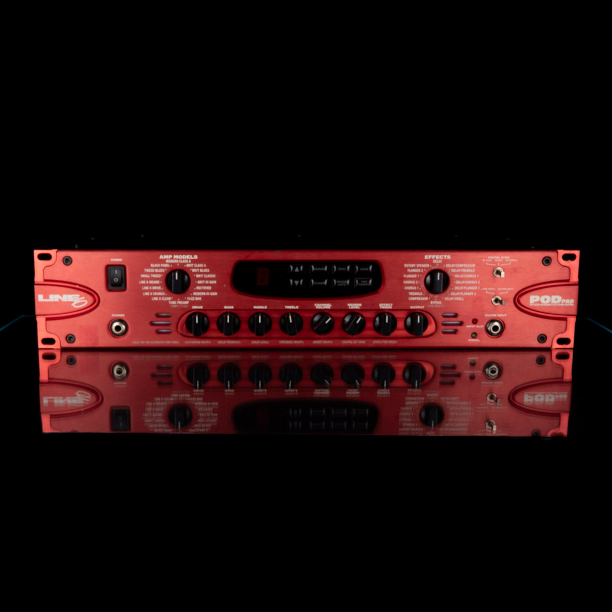 Used Line 6 Pod Pro Rackmount Multi Effect and Amp Modeler Red Rack Un ...