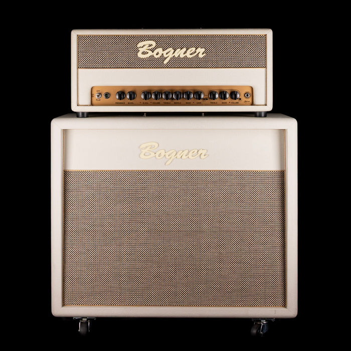 Pre Owned Bogner Shiva 20th Anniversary Guitar Amp Head Ivory White With Bogner 2x12" Ivory White Guitar Amp Cabinet