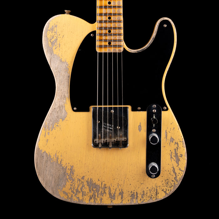 Pre Owned 2022 Fender Custom Shop Limited Edition 50's Pine Esquire, Super Heavy Relic Nocaster Blonde With OHSC