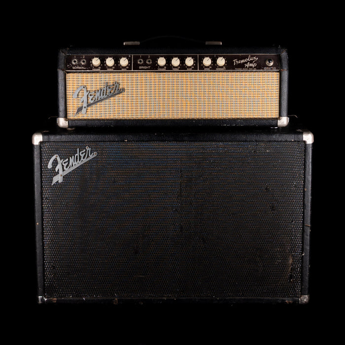 Vintage 1962 Fender Tremolux Guitar Amp Head and 2x10 Cabinet Black
