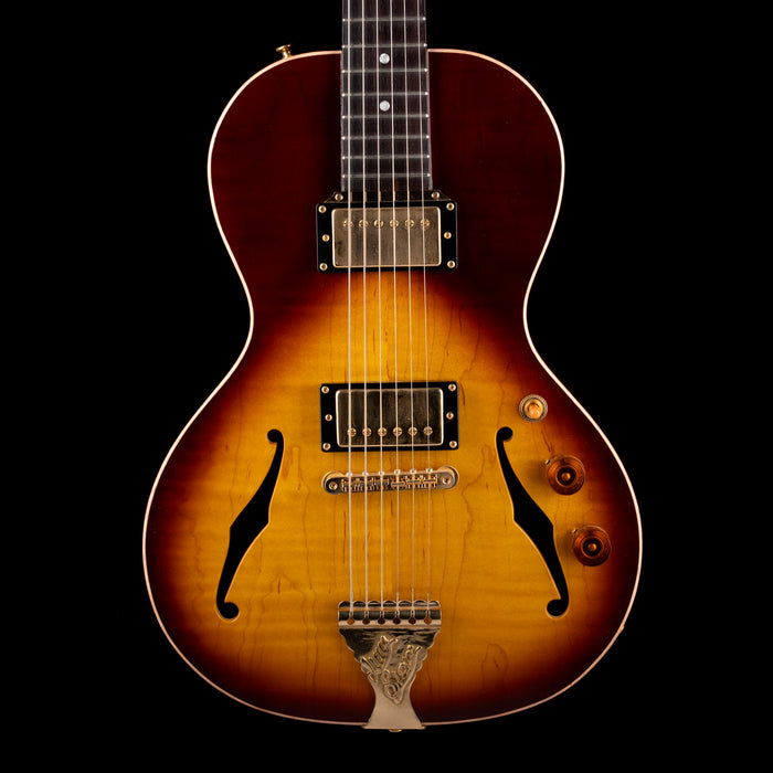 Pre Owned B&G Little Sister Sunburst Semi-Hollow Electric Guitar With OHSC