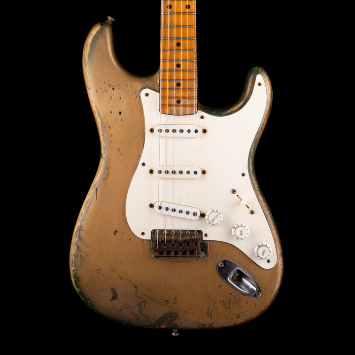 Vintage 1955 Fender Stratocaster Refinished Gold With Case