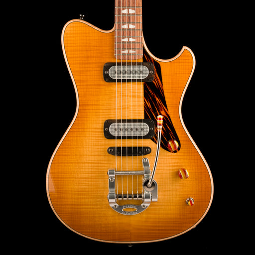 Powers Electric A-Type Select Wild Honey Burst Firestripe Pickguard With Softshell Case