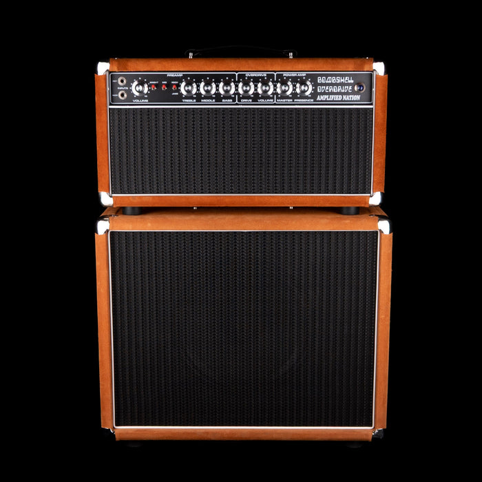 Pre-Owned  '22 Amplified Nation Bombshell 50-Watt Guitar Amp Head And 112 15-ohm 65-watt Matching Cab - Golden Brown Suede Owned by Ben Harper