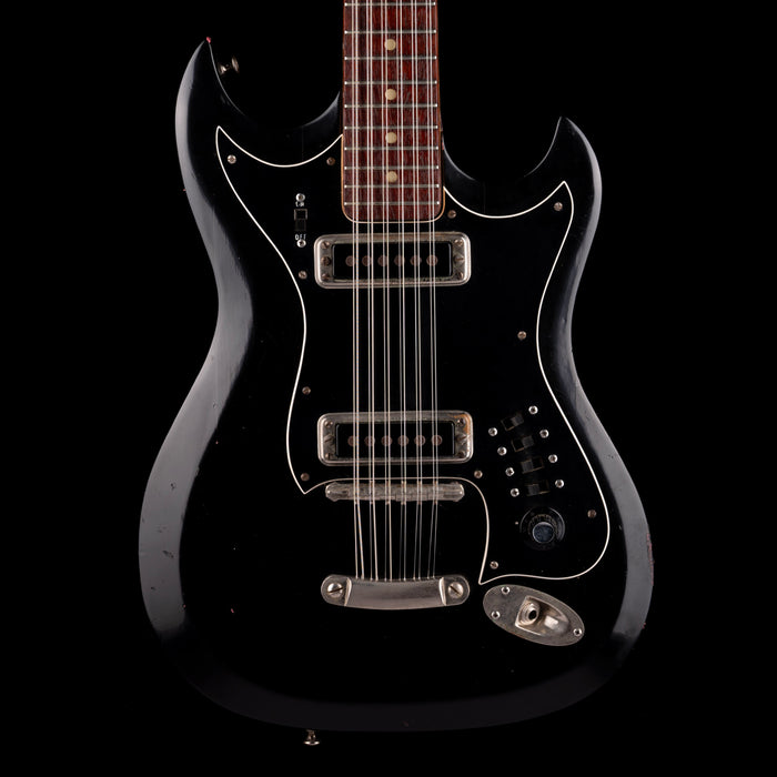 Pre-Owned Hagstrom H-12 Black 12-string Electric Guitar With OHSC