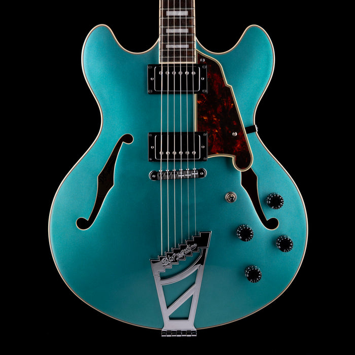 Used D’Angelico Premier DC Semi Hollowbody Turquoise With Gig Bag