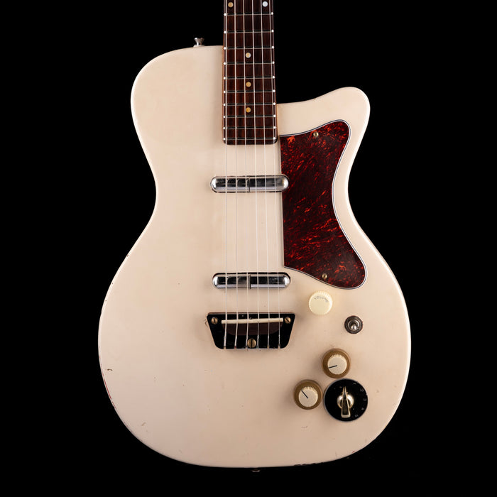 Vintage 1956 Danelectro U-2 Refinished White With Varitone Mod With Gig Bag