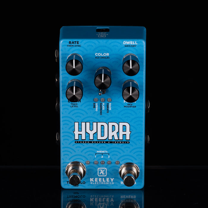Used Keeley Hydra Stereo Reverb Tremolo Pedal - 2