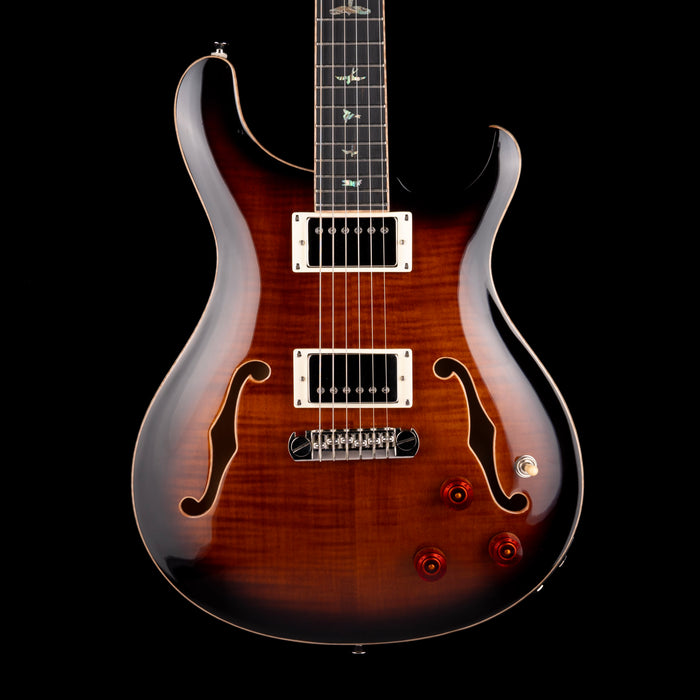Used 2022 PRS SE Hollowbody II Piezo Black Gold Burst With OHSC