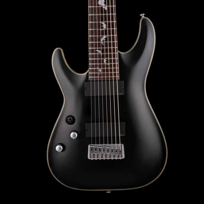 Used Schecter Damien Platinum-8 Satin Left-Handed Black with Case