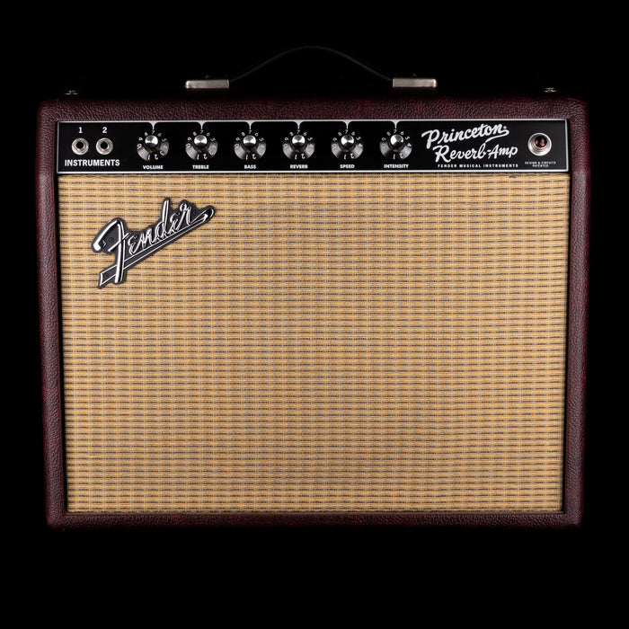 Pre-Owned 2017 Fender Special Run '65 Princeton Reverb Wine Red Guitar Amp Combo with Footswitch and Cover