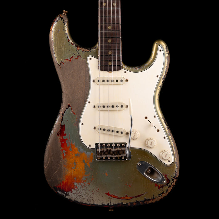 Fender Custom Shop Masterbuilt Dale Wilson 1965 Stratocaster Heavy Relic Firemist Silver Over Chocolate 3-Tone Sunburst