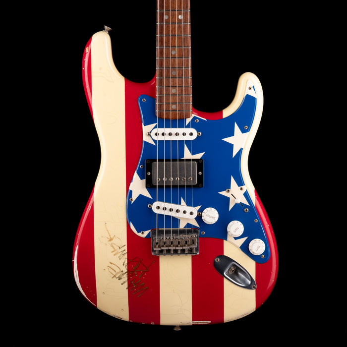 Pre-Owned Signed 2012 Fender Wayne Kramer Stratocaster USA Flag With Gig Bag