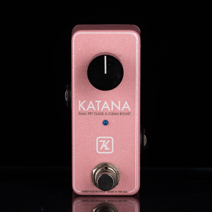 Used Keeley Mini Katana Clean Boost Pink Sparkle Mini Pedal