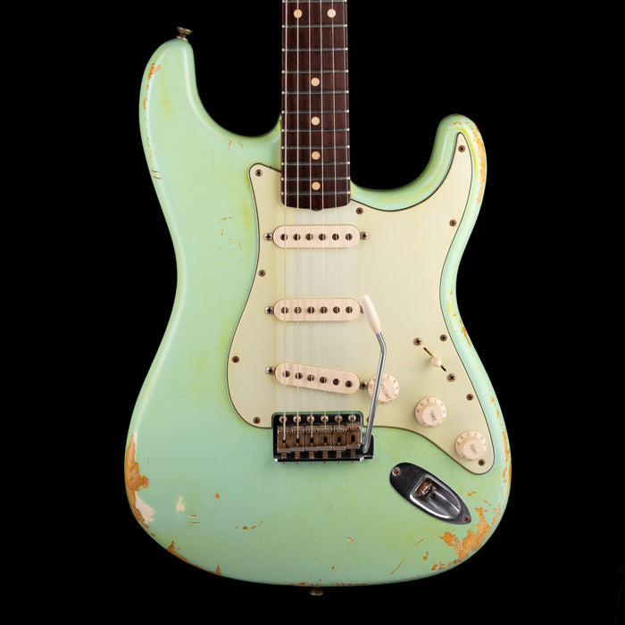 Pre-Owned 2009 Fender Custom Shop Stratocaster Relic Surf Green Green With OHSC